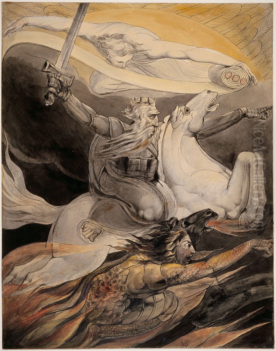 Death on a Pale Horse Oil Painting by William Blake