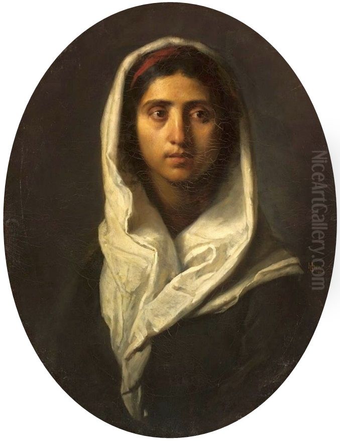 Gipsy woman Oil Painting by Leopold Horovitz