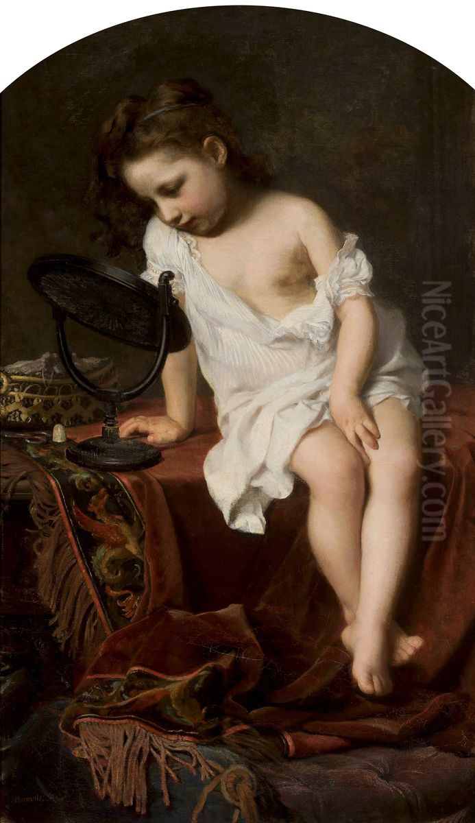 Little coquette Oil Painting by Leopold Horovitz