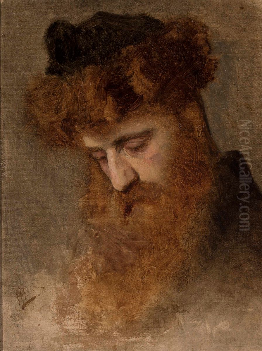 Portrait of a Jew Oil Painting by Leopold Horovitz