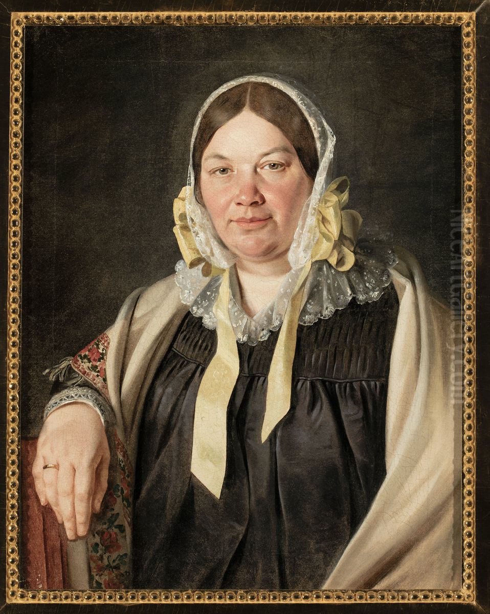 Portrait of Aleksandra Bebnowska nee Cybulska, painter's mother-in-law Oil Painting by Ivan Khrutsky