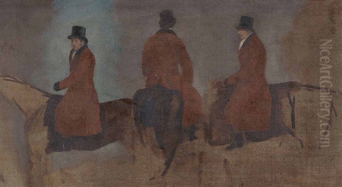 Studies of Riders in the Hunting Field Oil Painting by Benjamin Marshall
