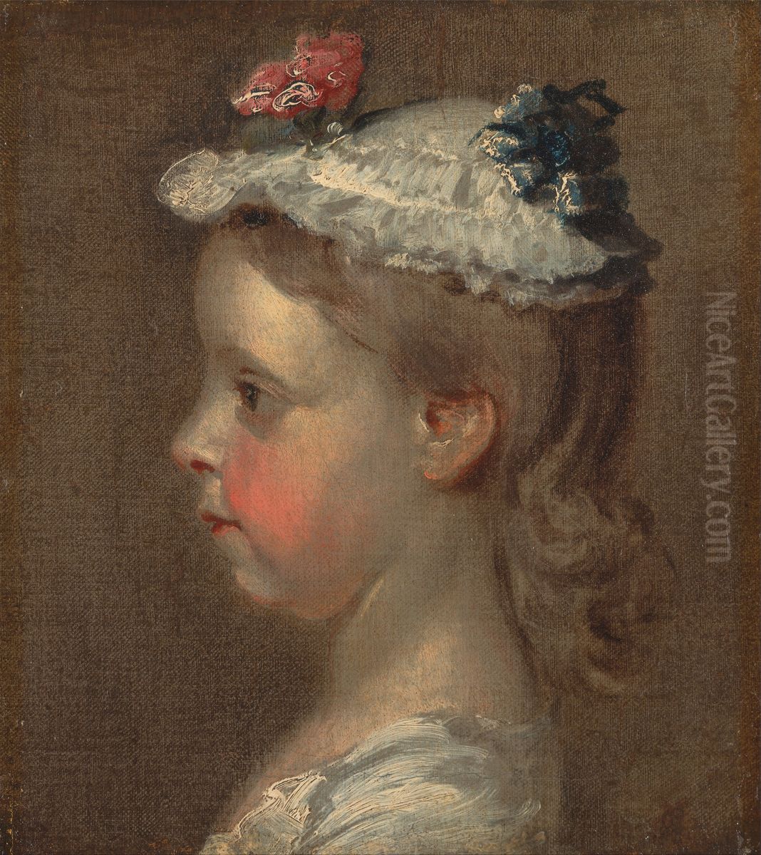 Study of a Girl's Head Oil Painting by William Hogarth