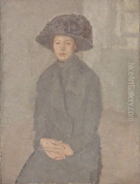 Portrait of a Young Woman Oil Painting by Gwen John