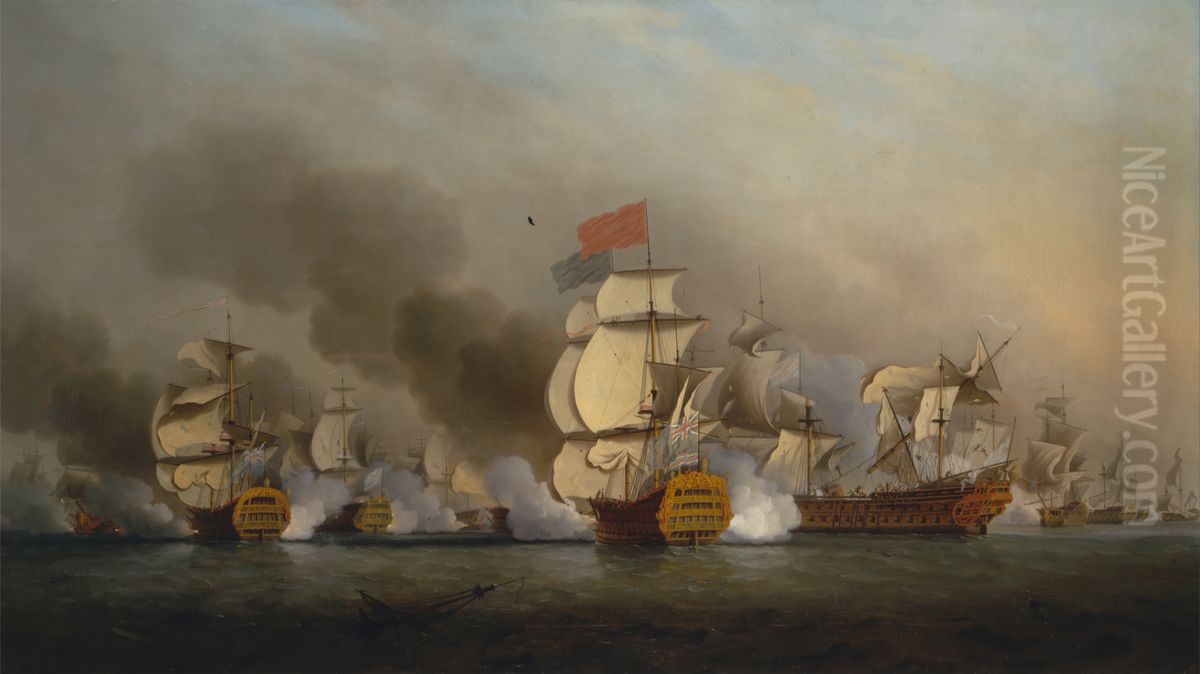 Vice Admiral Sir George Anson's Victory off Cape Finisterre Oil Painting by Samuel Scott
