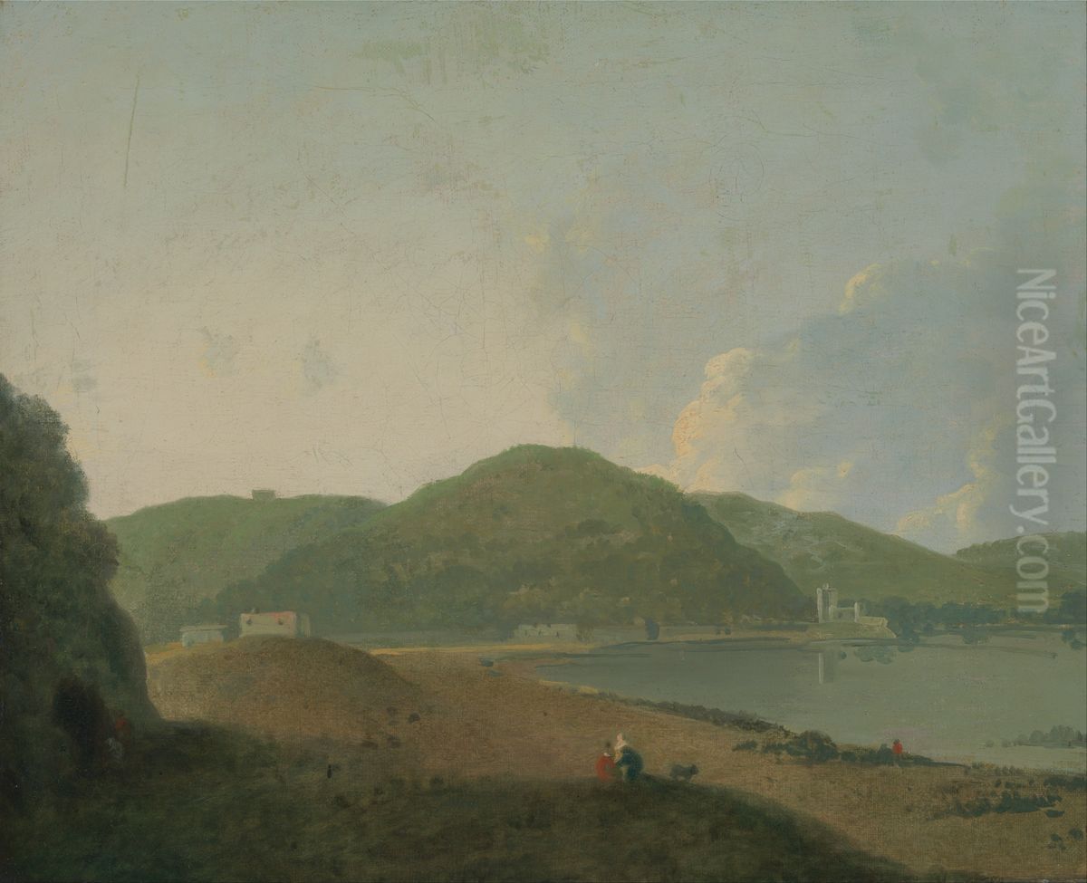 Lago d'Agnano with the Grotta del Cane Oil Painting by Richard Wilson