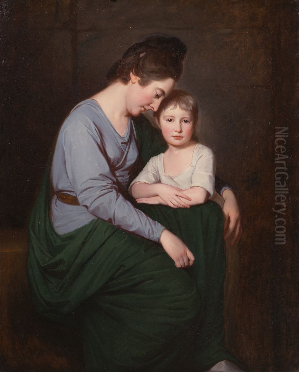 Ann Wilson with Her Daughter, Sybil Oil Painting by George Romney