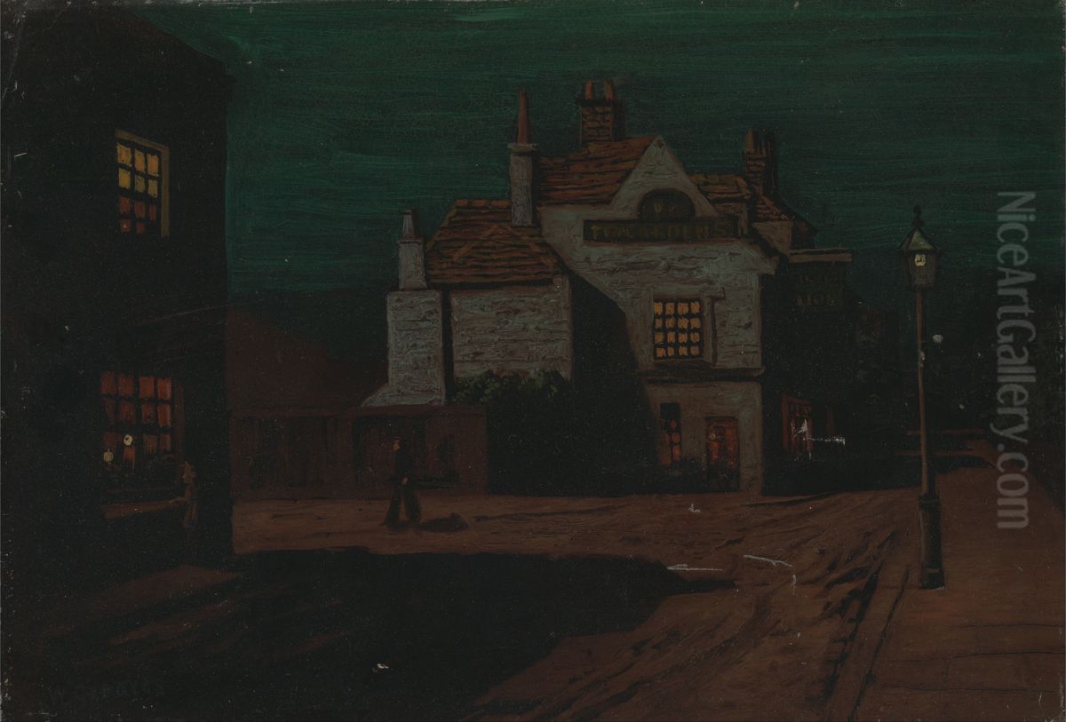 The Black Lion, Chelsea by Night Oil Painting by Walter Greaves