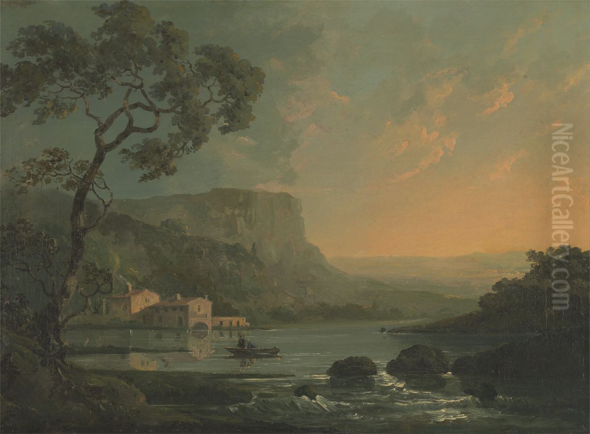 Landscape with Fishermen on a Lake Oil Painting by William Hodges