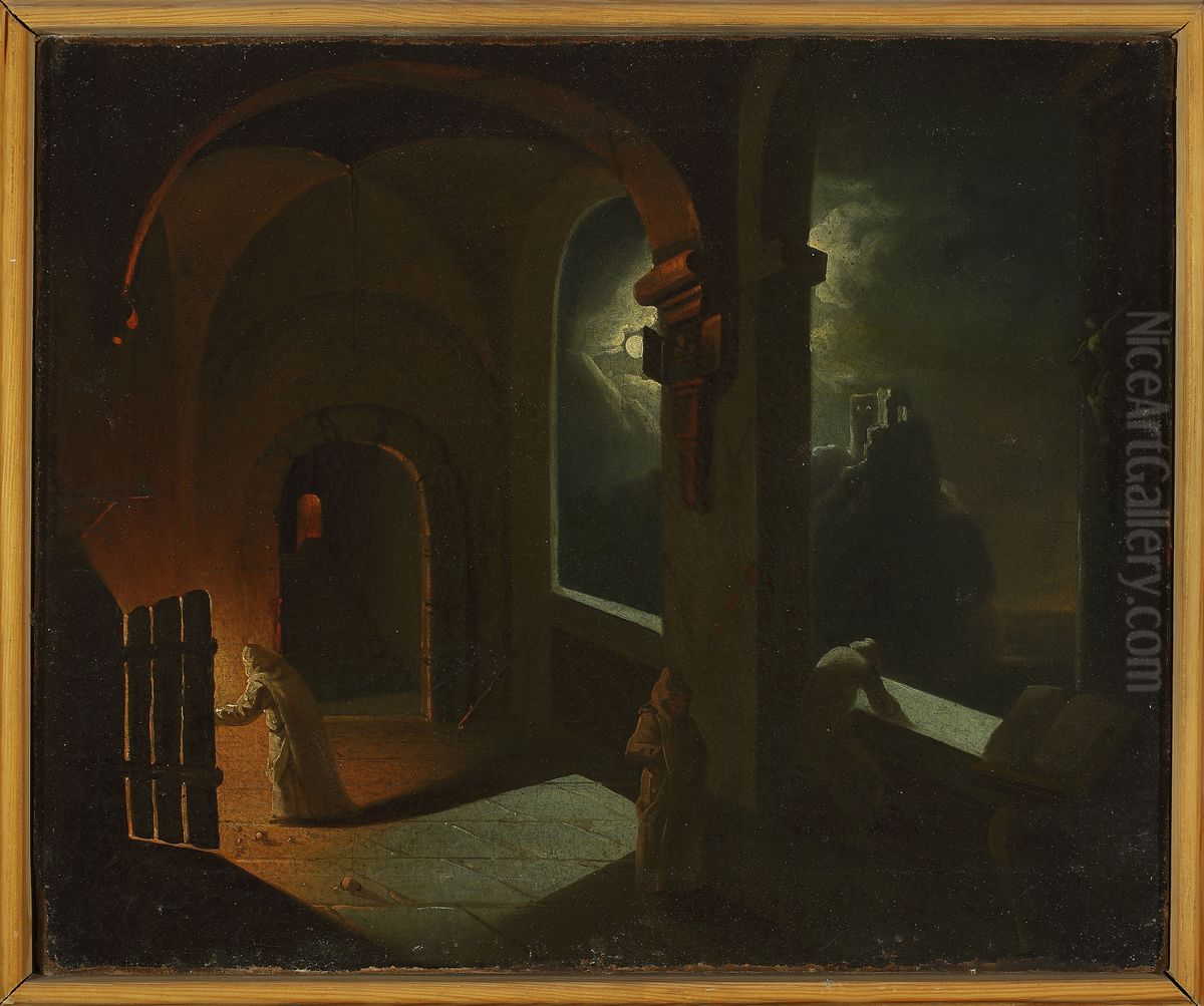A scene in the Carthusian monastery. Oil Painting by Franciszek Ksawery Lampi