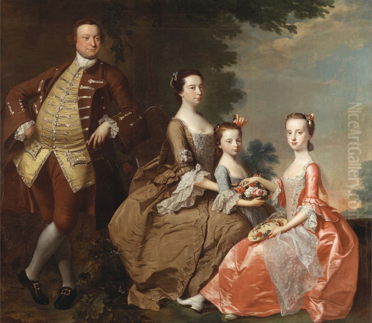 The Thistlethwayte Family Oil Painting by Thomas Hudson