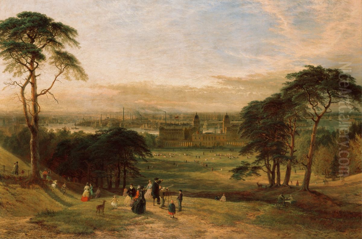 London from Greenwich Hill Oil Painting by Henry Dawson