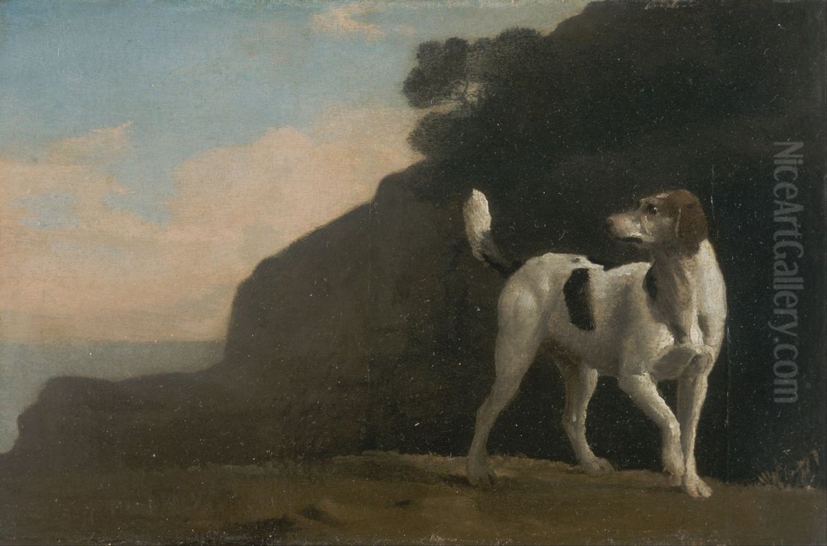 Foxhound Oil Painting by George Stubbs