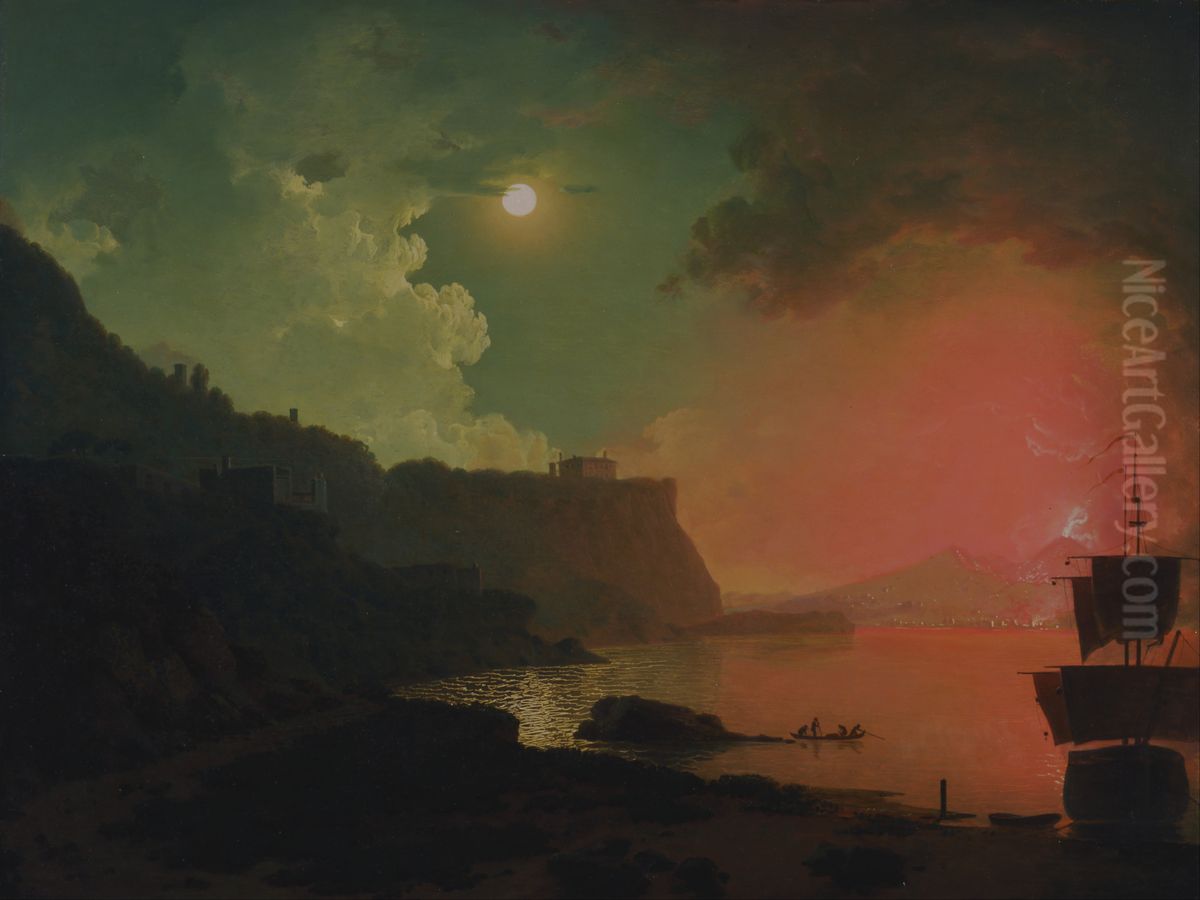 Vesuvius from Posillipo Oil Painting by Joseph Wright of Derby