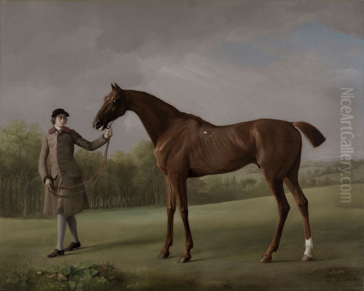 Lustre, held by a Groom Oil Painting by George Stubbs