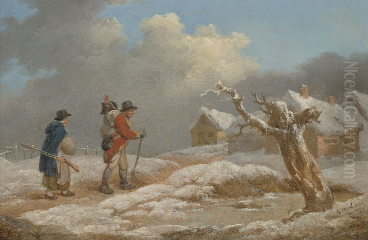 A Soldier's Return Oil Painting by George Morland