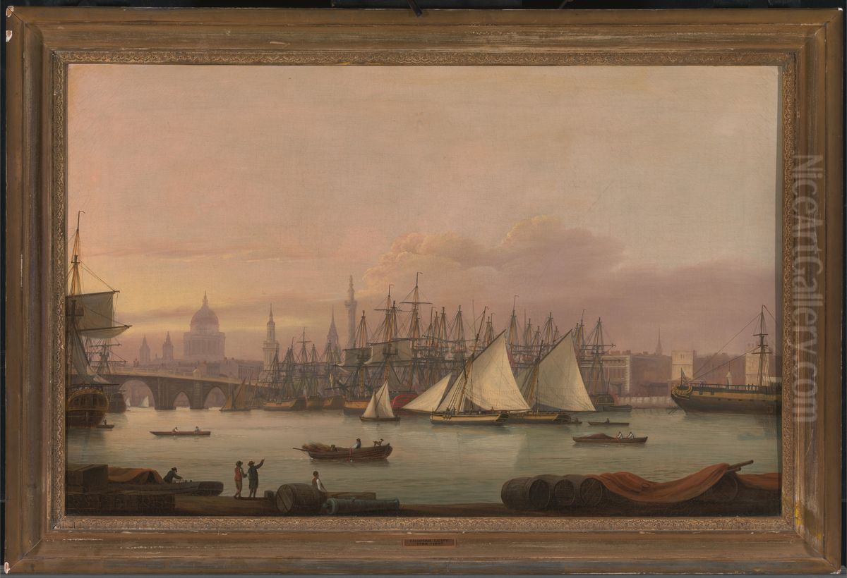 The Port of London Oil Painting by Thomas Luny