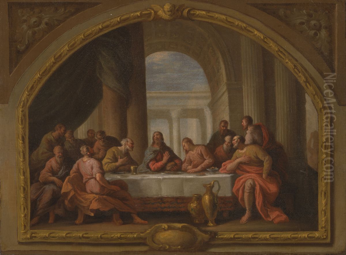 Sketch for 'The Last Supper,' St. Mary's, Weymouth Oil Painting by James Thornhill