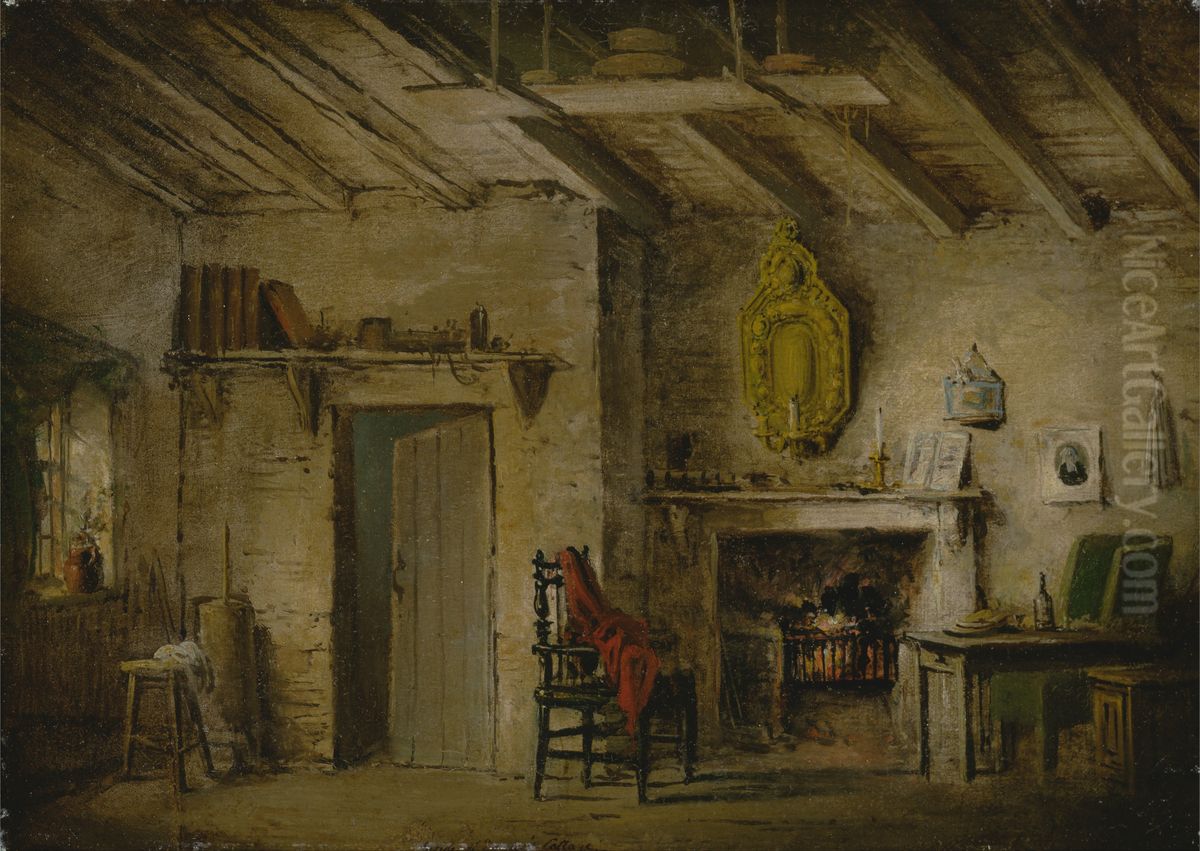 Stage Design for Heart of Midlothian; Deans' Cottage Oil Painting by Alexander Nasmyth