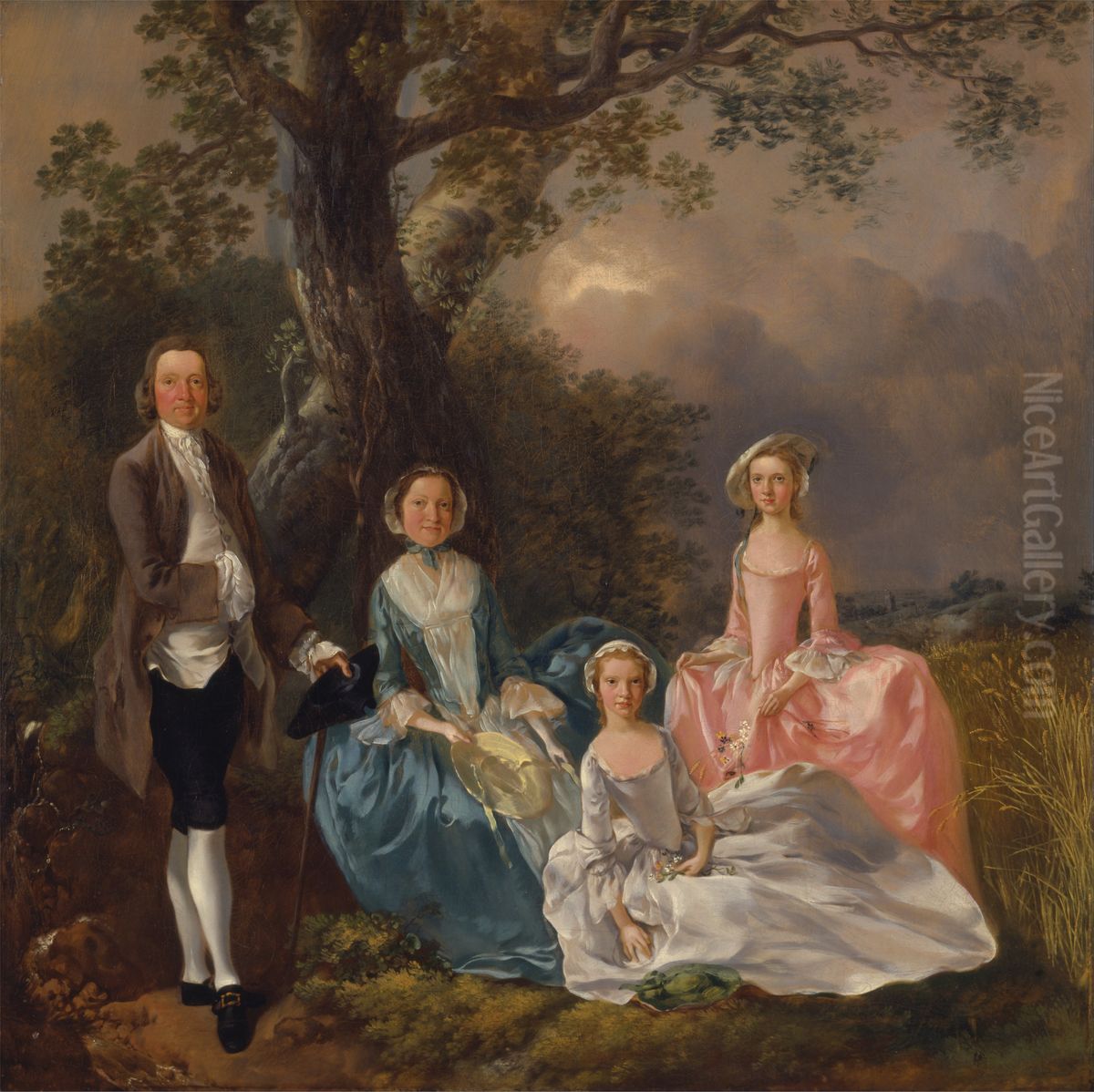 John and Ann Gravenor, with their daughters Oil Painting by Thomas Gainsborough