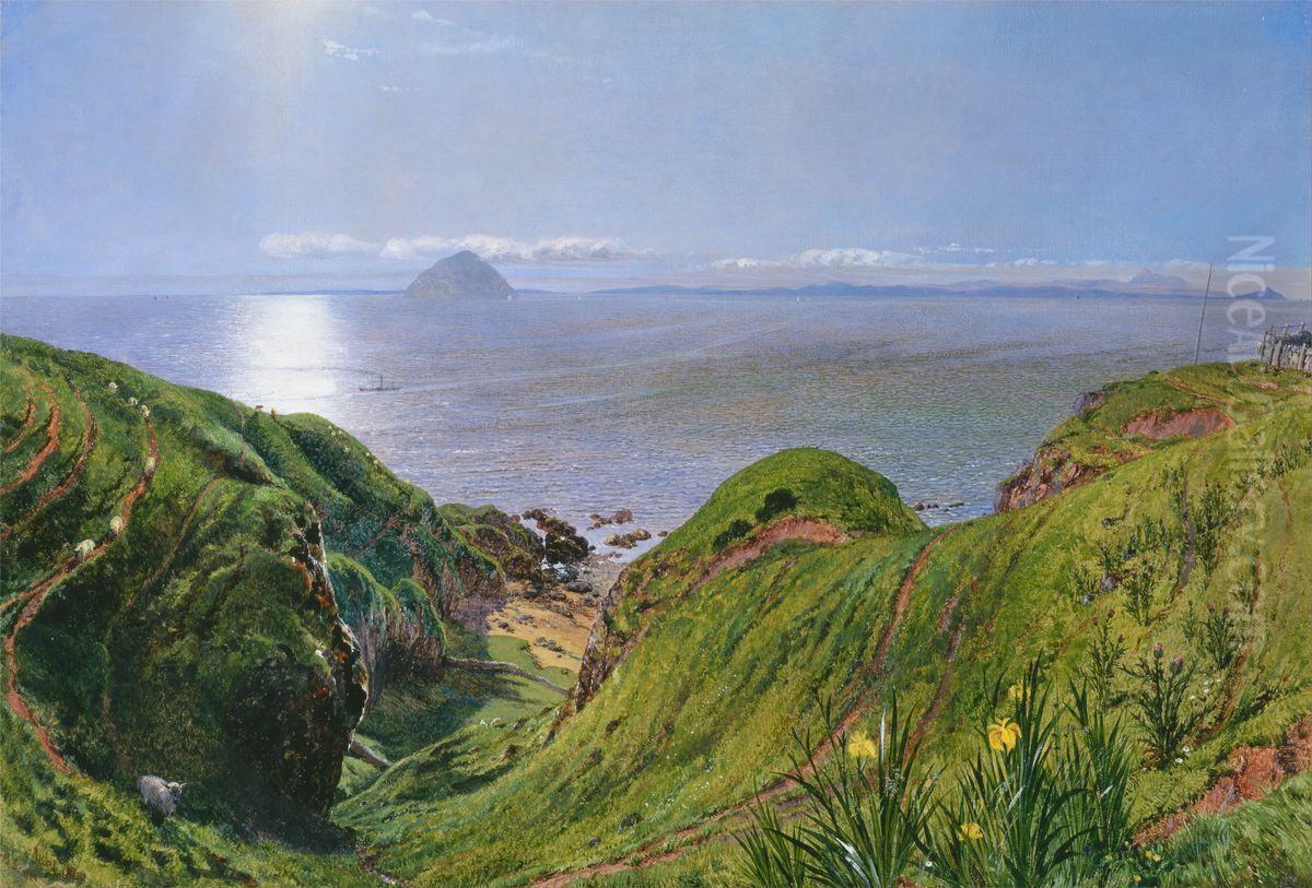 Ailsa Craig Oil Painting by William Bell Scott