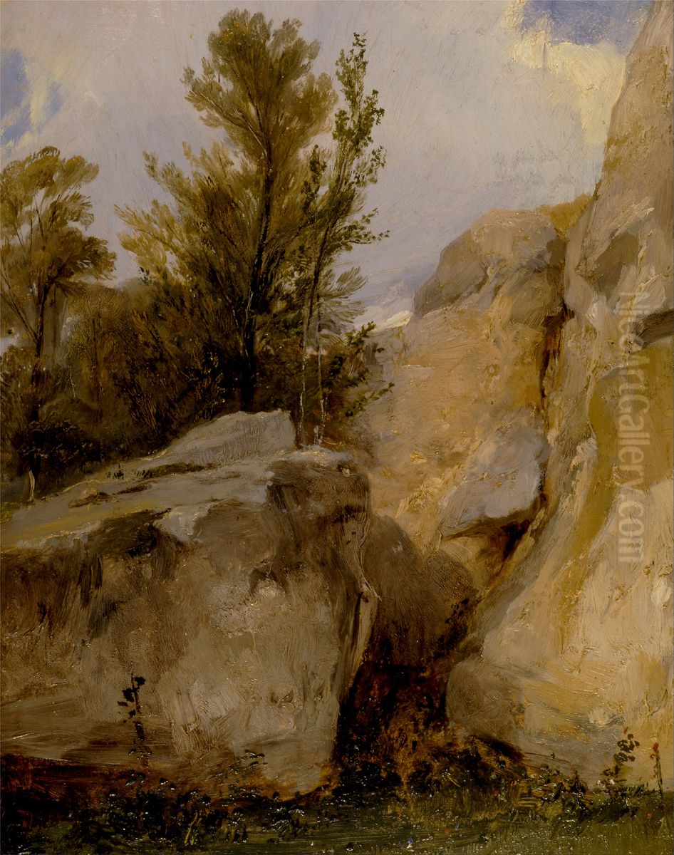 In the Forest of Fontainebleau Oil Painting by Richard Parkes Bonington