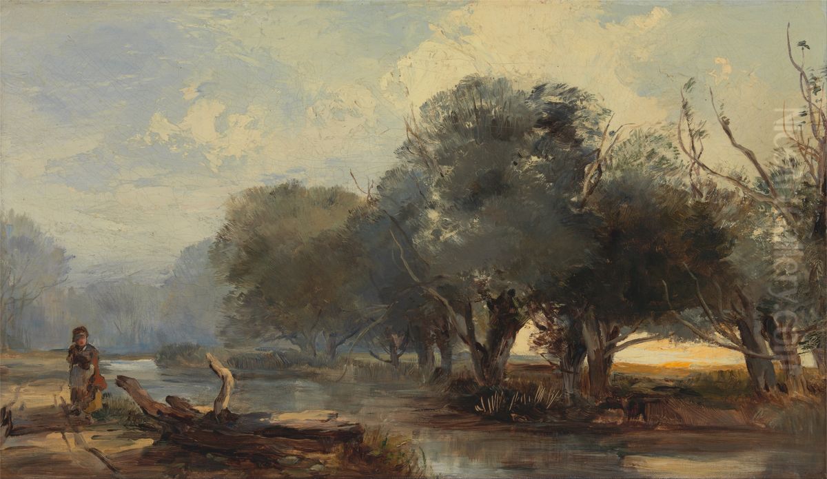 On the Norfolk Broads Oil Painting by Henry Bright