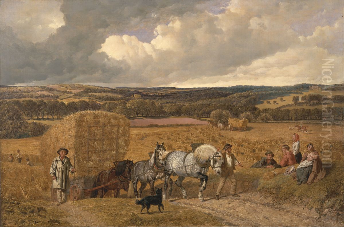 The Harvest Oil Painting by John Frederick Herring, Sr.