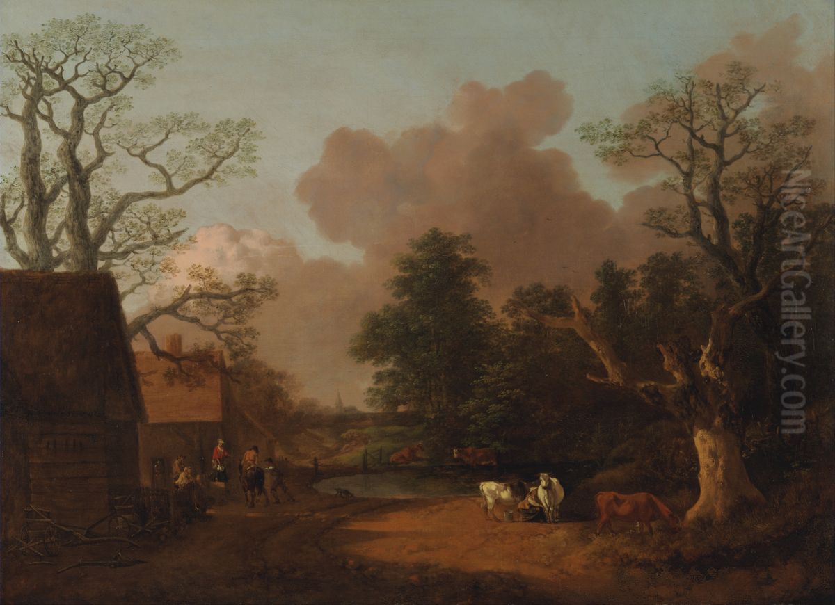 Landscape with Milkmaid Oil Painting by Thomas Gainsborough