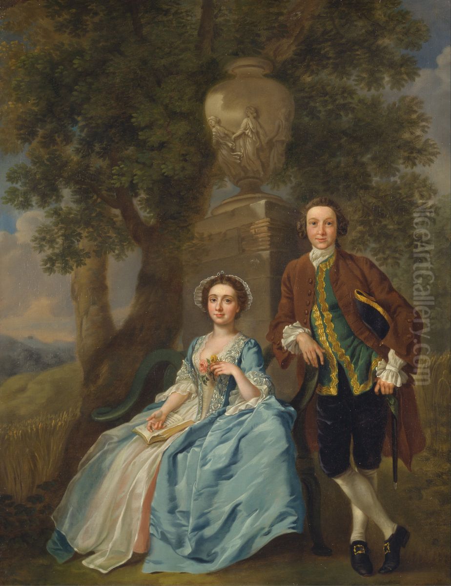 George and Margaret Rogers Oil Painting by Francis Hayman
