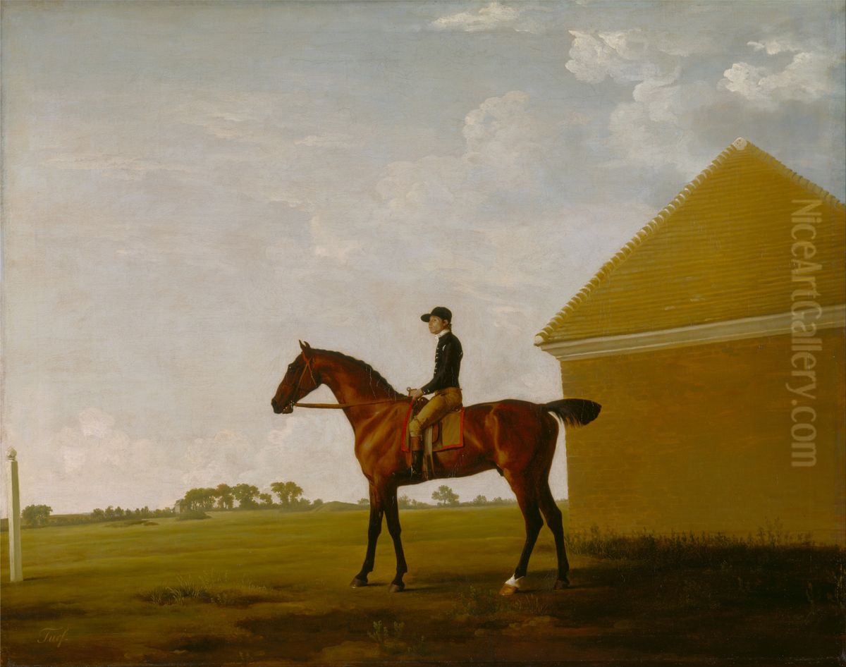 Turf, with Jockey up, at Newmarket Oil Painting by George Stubbs