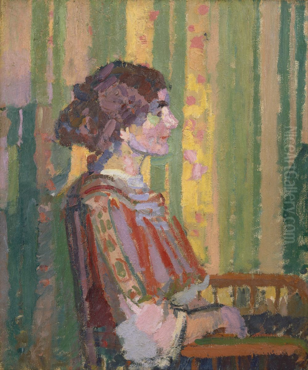Stanislawa de Karlowska (Mrs. Robert Bevan) Oil Painting by Harold Gilman