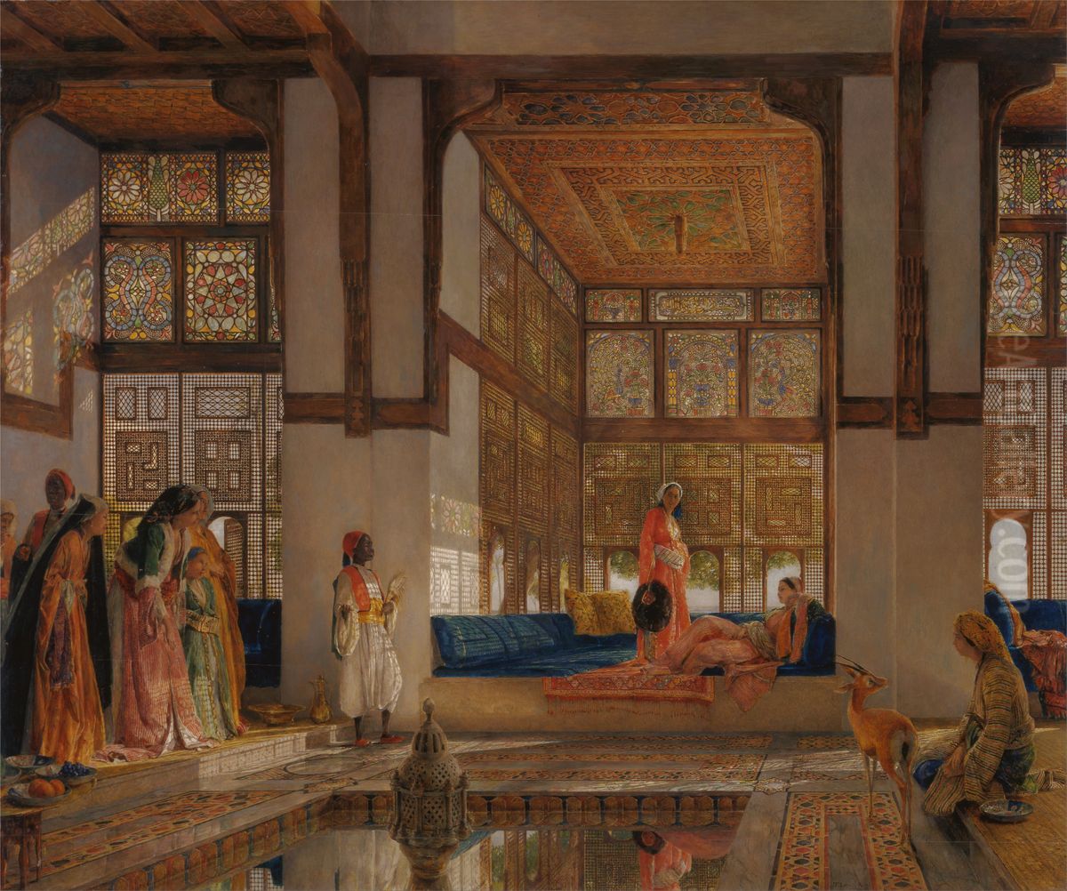 A Lady Receiving Visitors (The Reception) Oil Painting by John Frederick Lewis