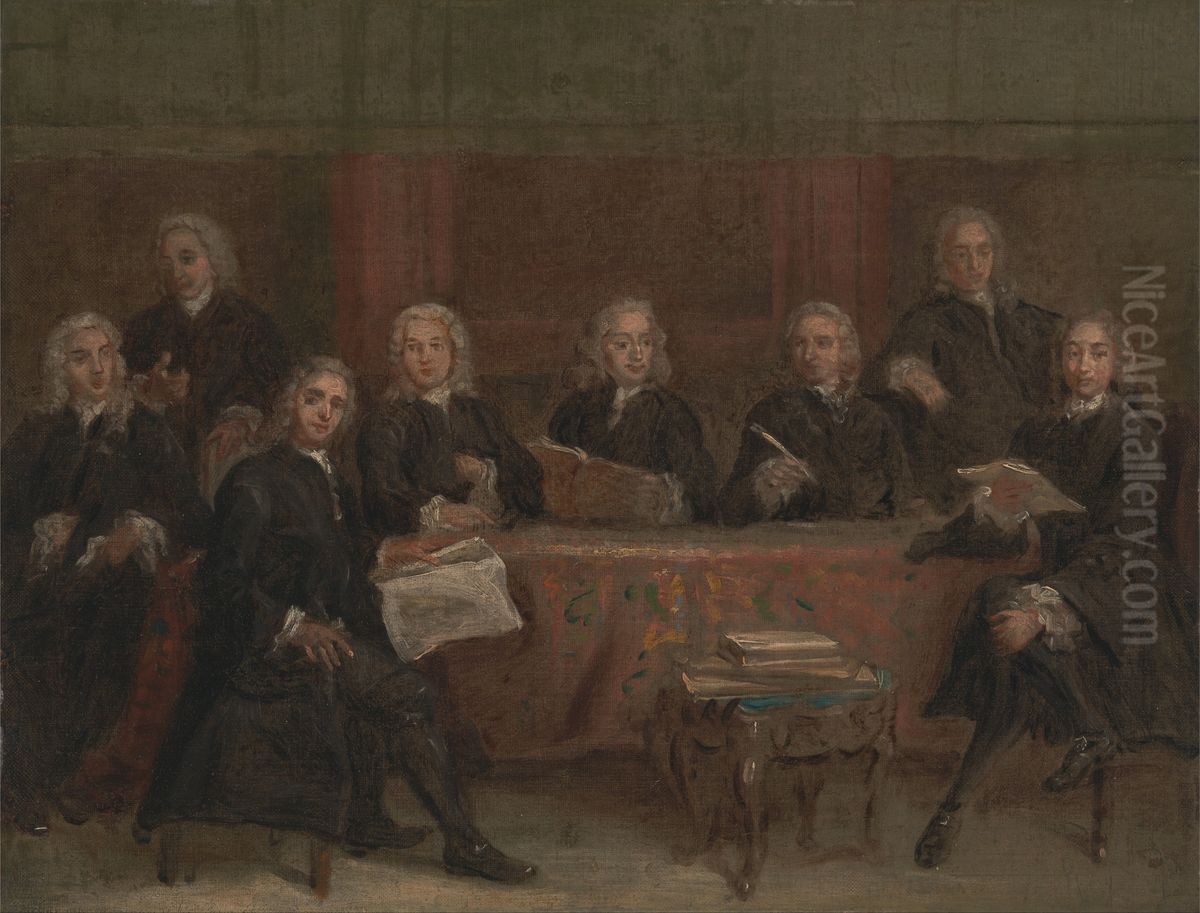 Study for a Group Portrait Oil Painting by Joseph Highmore
