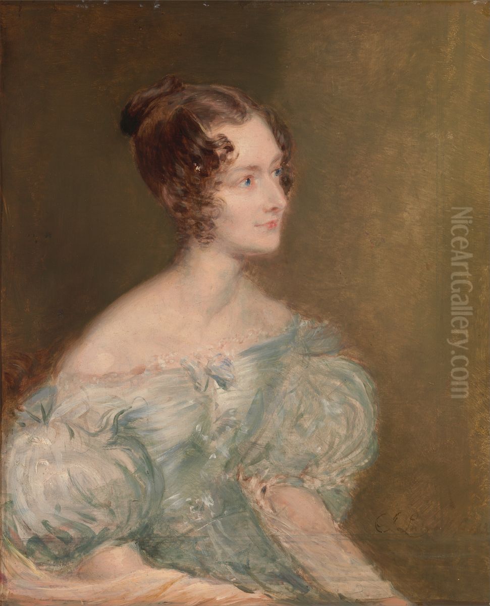 Portrait of a Woman, Probably Mrs. Price of Rugby Oil Painting by John Linnell