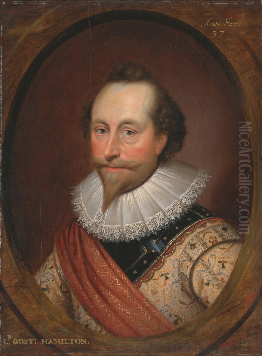 Sir Alexander Temple Oil Painting by Cornelis Janssens van Ceulen