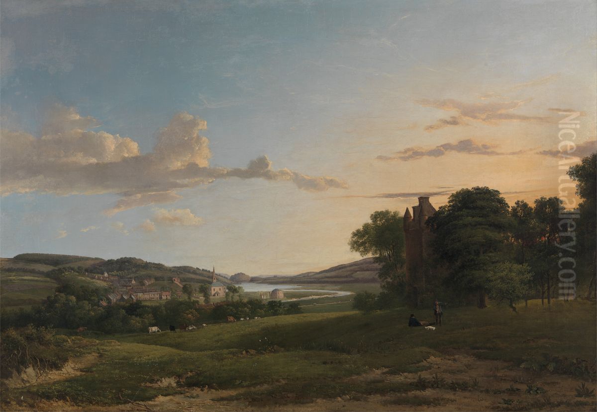 A View of Cessford and the Village of Caverton, Roxboroughshire in the Distance Oil Painting by Patrick Nasmyth