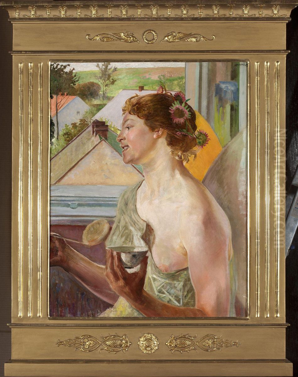 Banki mydlane (Kobieta z czarka) Oil Painting by Jacek Malczewski