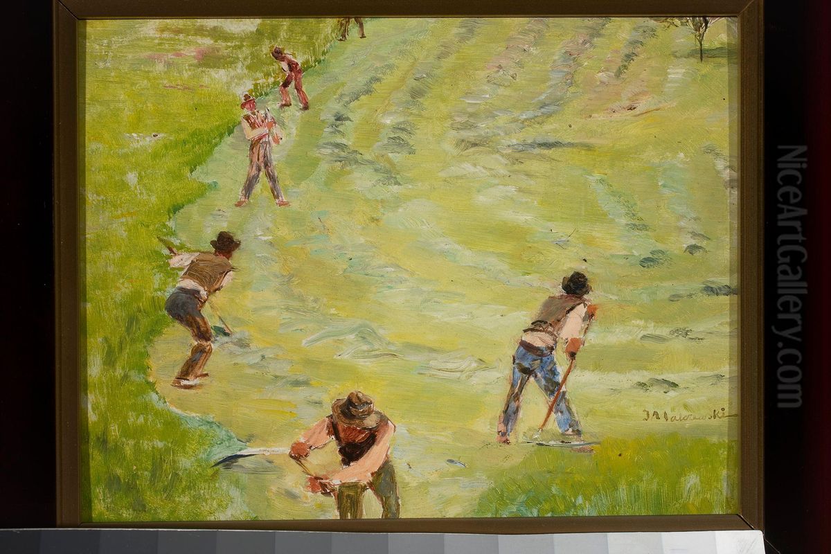 Kosiarze Oil Painting by Jacek Malczewski