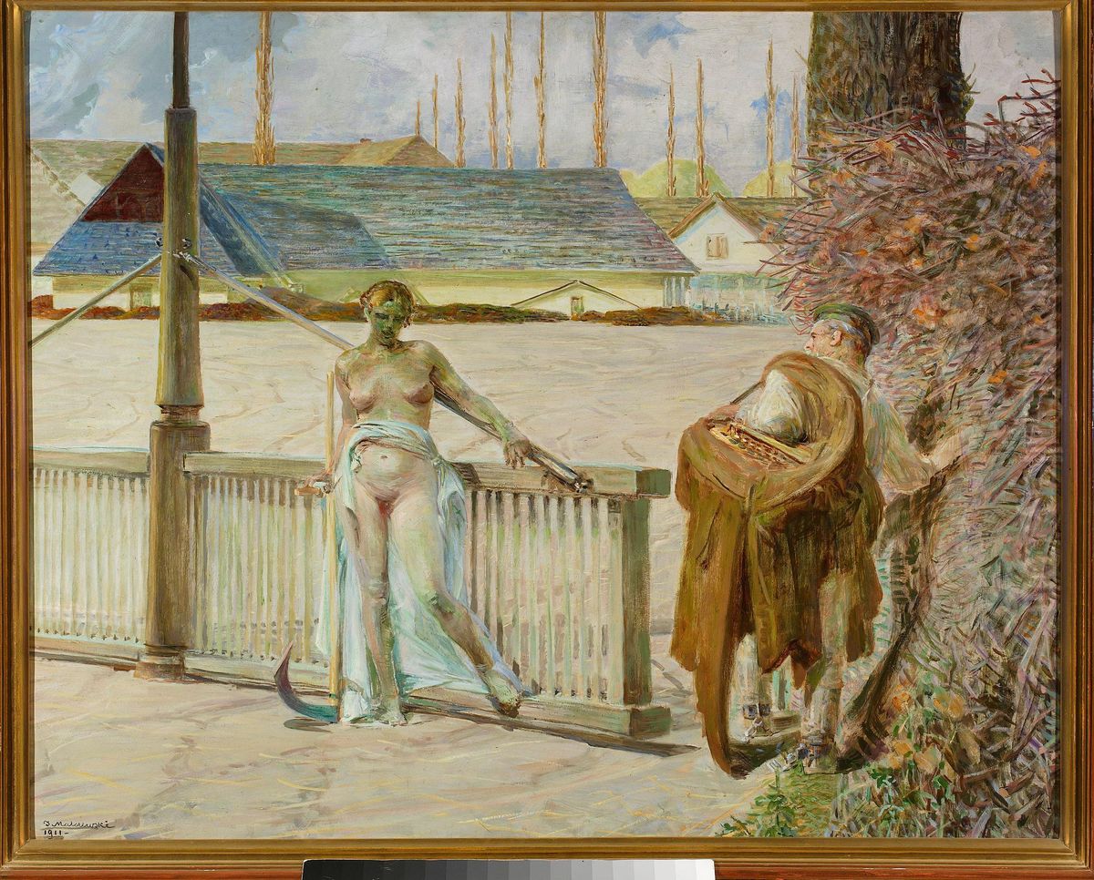 Moje zycie - prawa czesc tryptyku Oil Painting by Jacek Malczewski