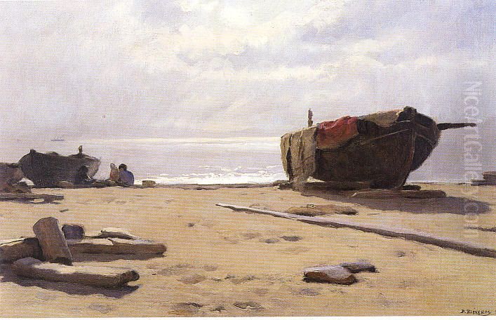 Marina a la matinada Oil Painting by Dionisio Baixeras Verdaguer