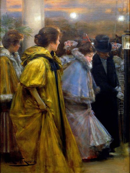 Sortida del Liceu Oil Painting by Roma Ribera i Cirera