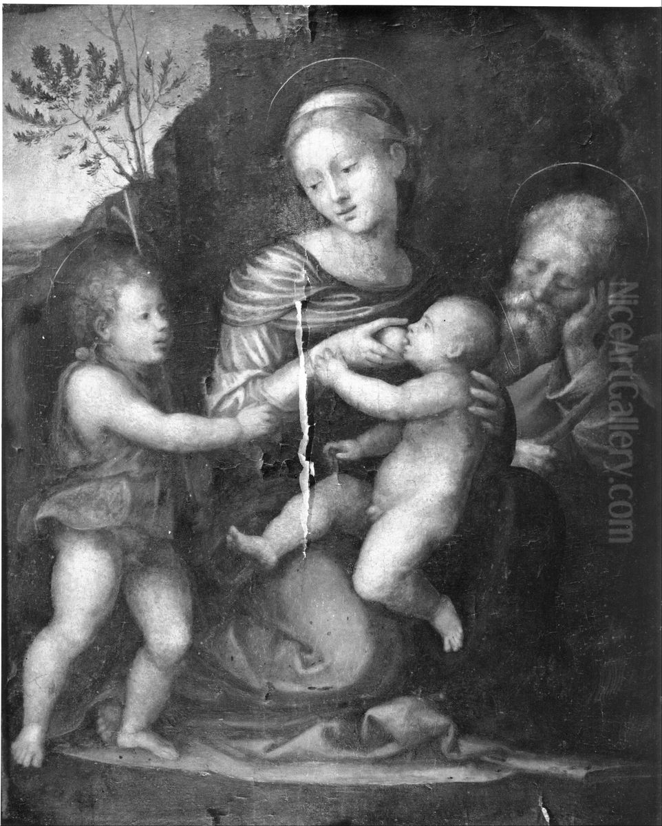 Holy Family with St John Oil Painting by Fra Bartolomeo