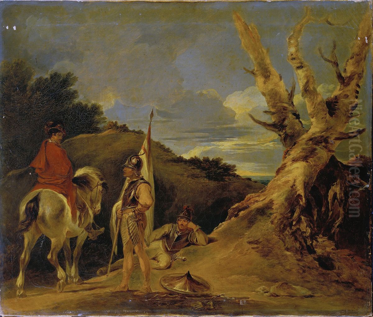 Landscape with Soldiers Oil Painting by Francis Bourgeois