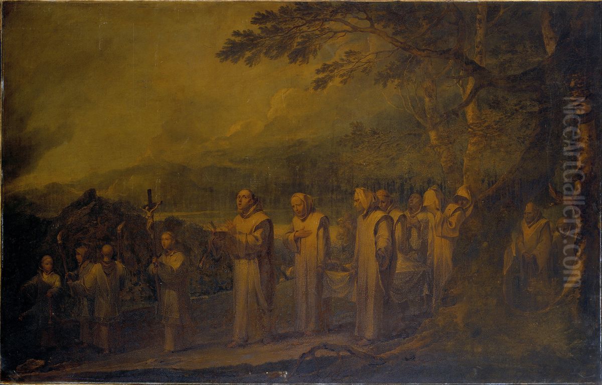 Funeral Procession of a White Friar Oil Painting by Francis Bourgeois