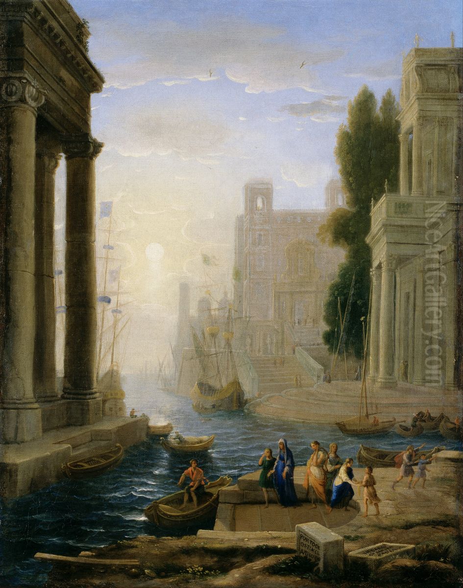 Embarkation of St Paula Oil Painting by Claude Lorrain (Claude Gellee)
