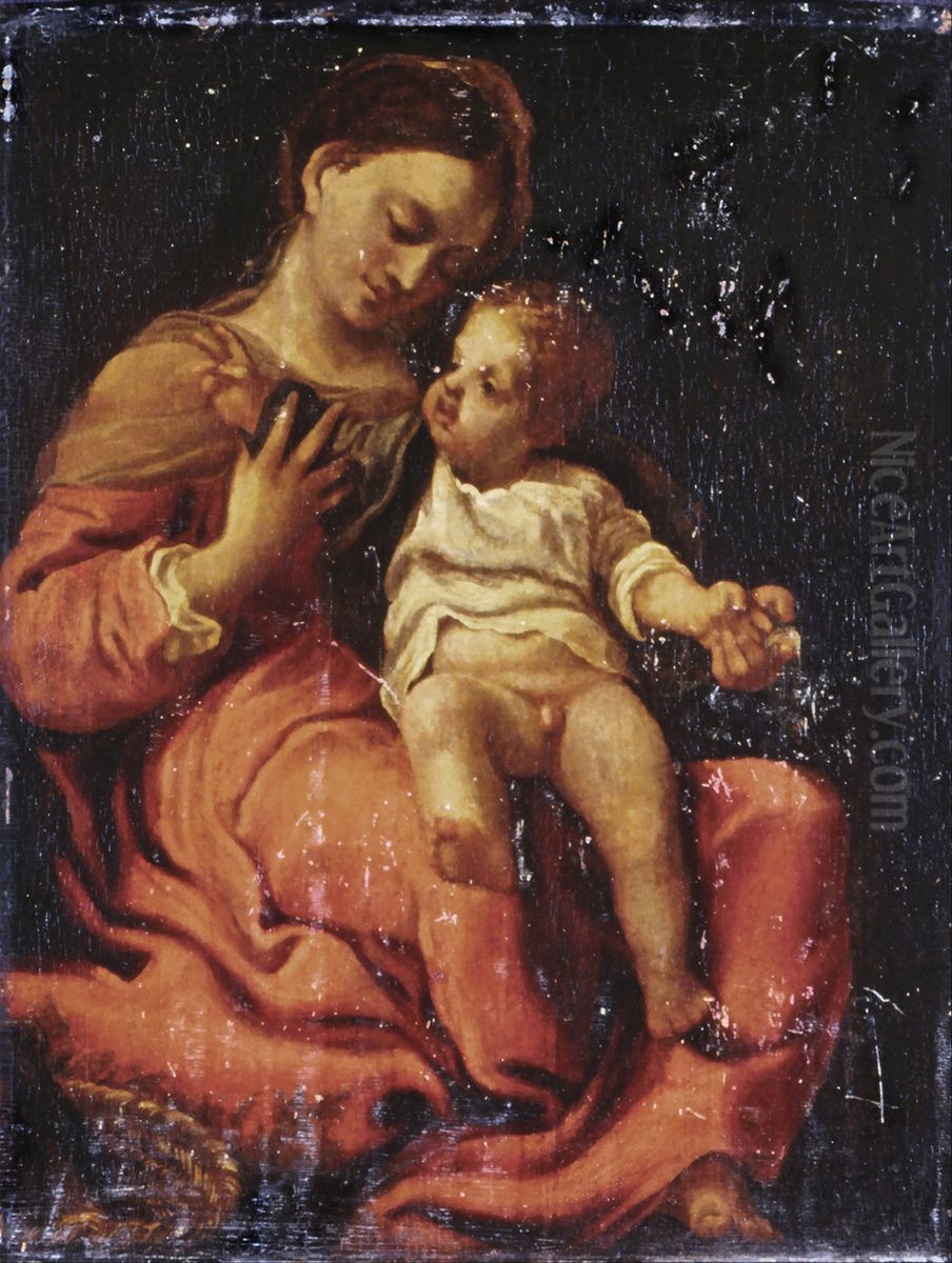 Madonna and Child Oil Painting by Antonio da Correggio