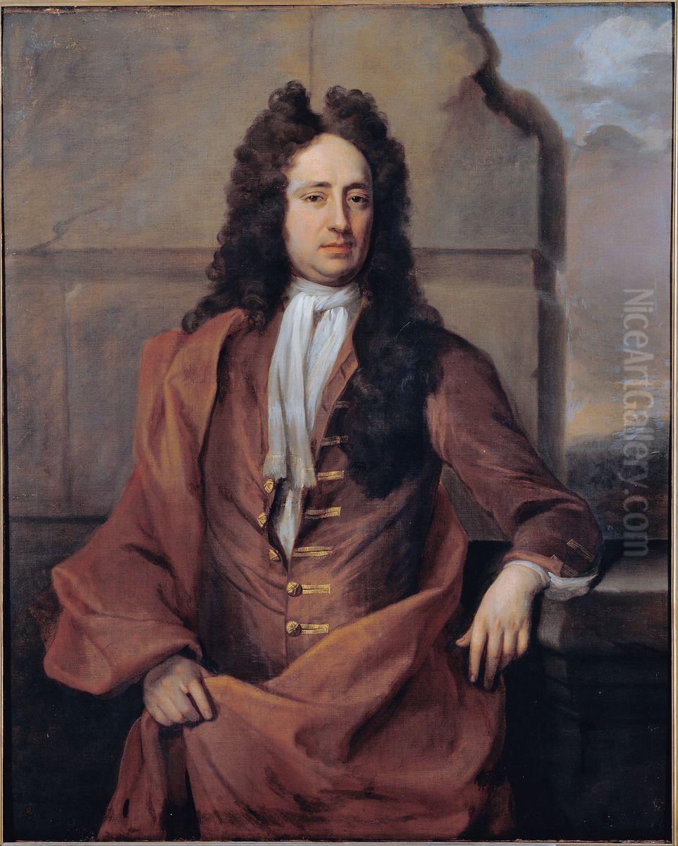 Portrait of a  Man Oil Painting by Michael Dahl