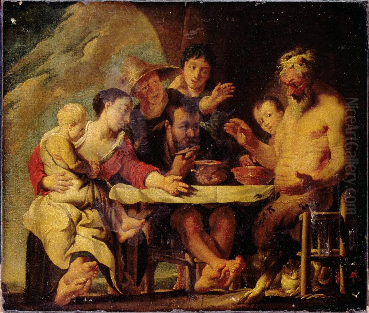Satyr and Peasants Oil Painting by Jacob Jordaens