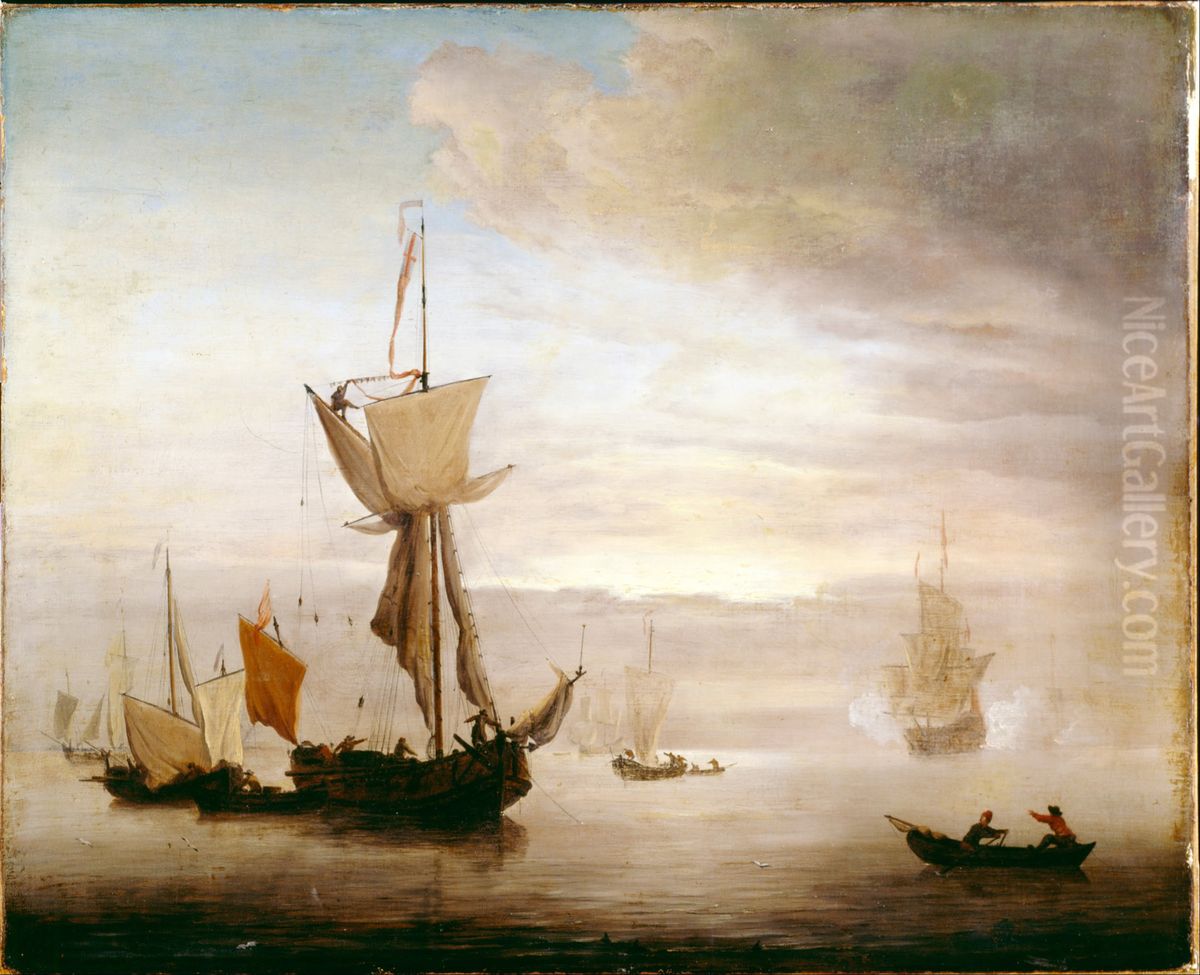 A Calm Oil Painting by Peter Monamy